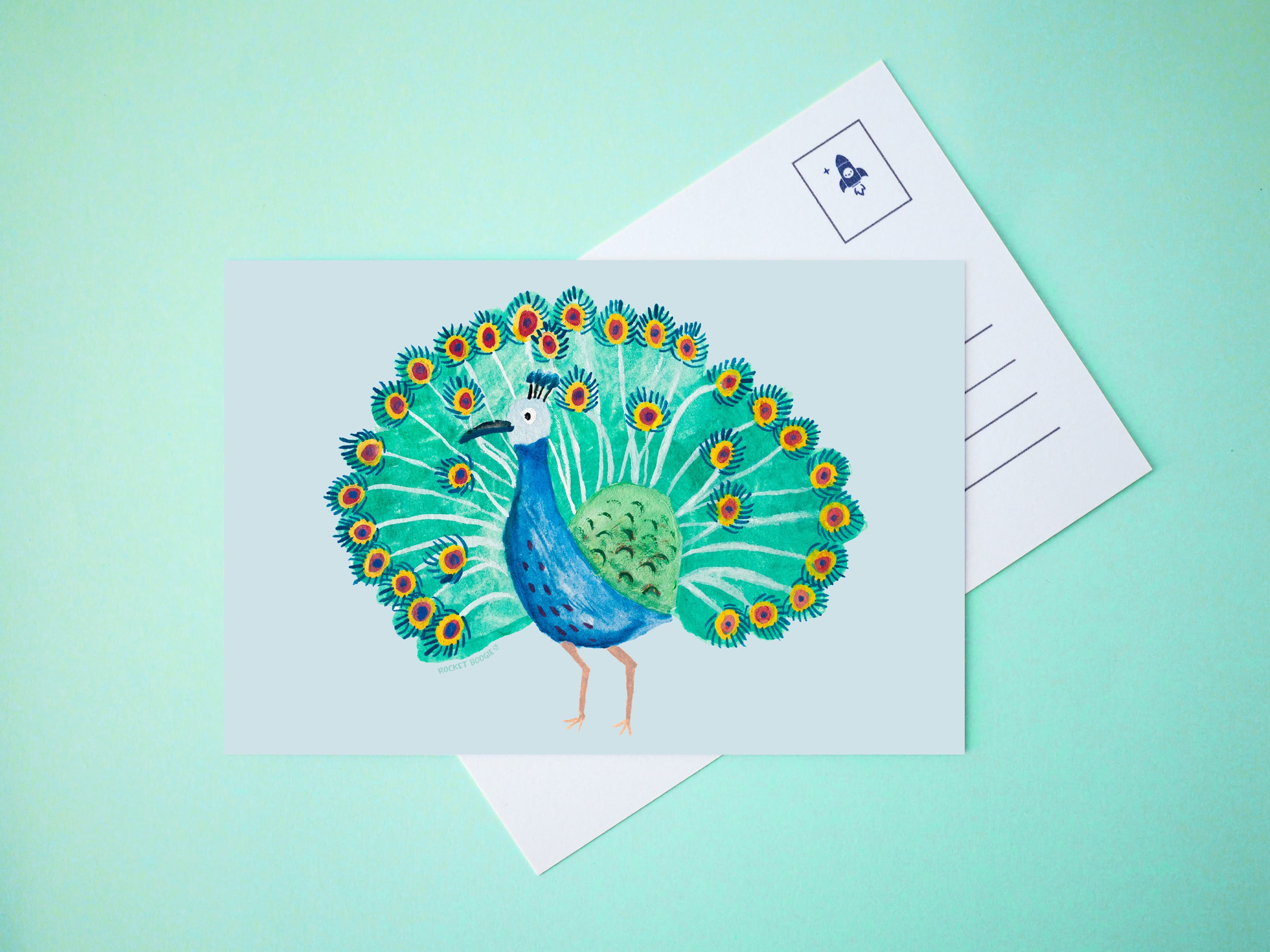 Peacock Mini Print / Postcard