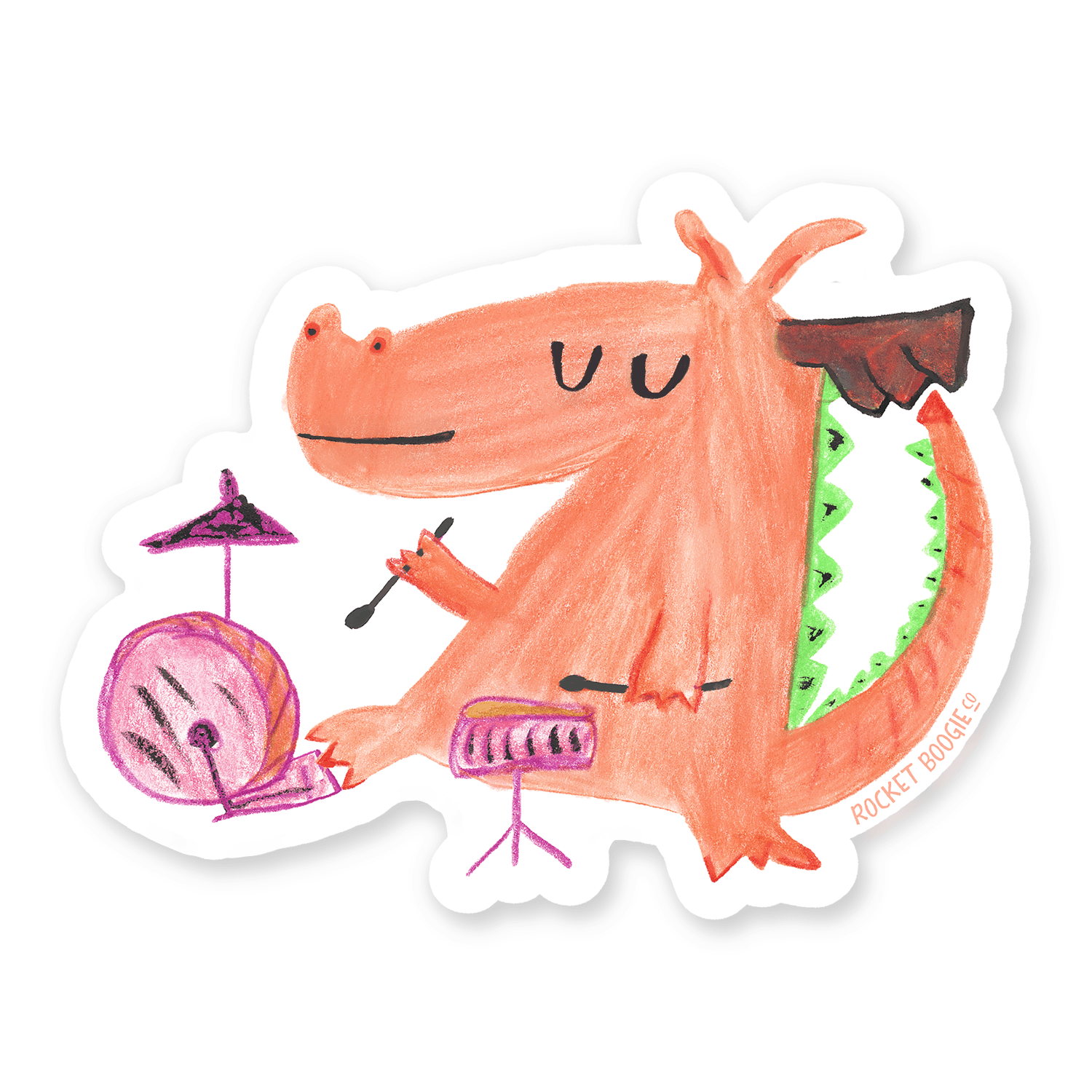 Dragon Drummer Sticker