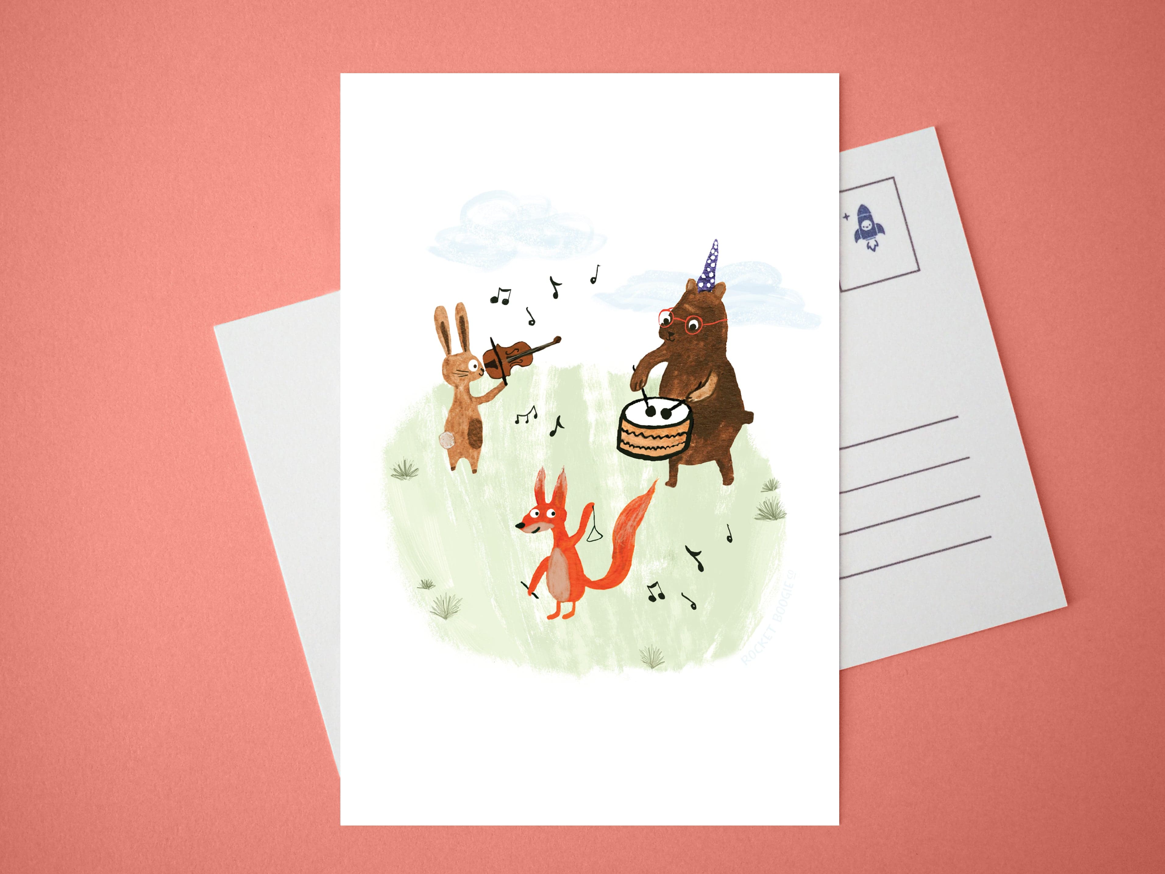 Animal Band Mini Print / Postcard