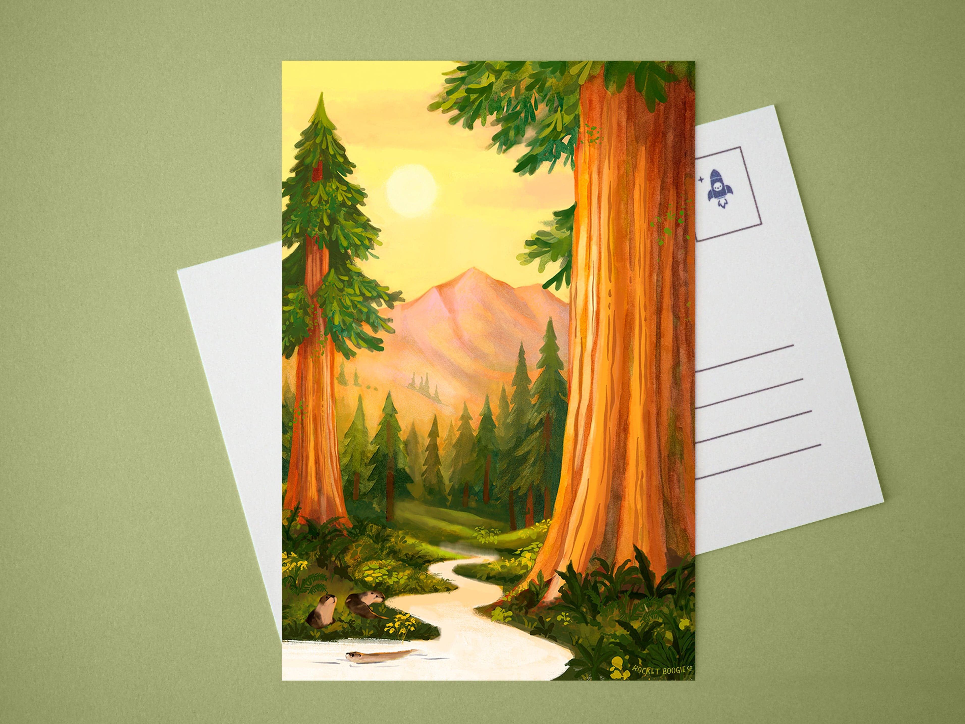 River Otters at Muir Woods Mini Print / Postcard