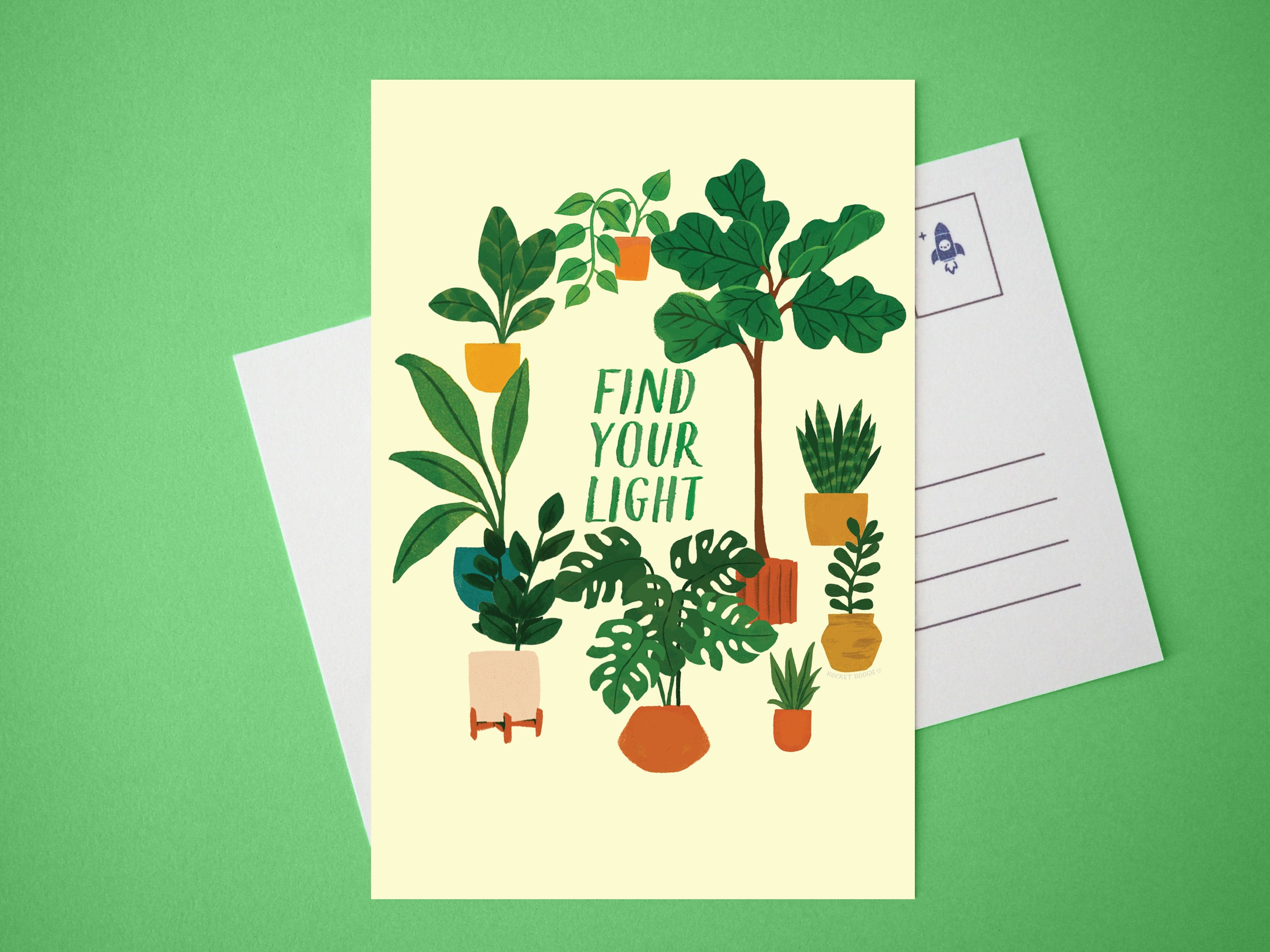 Find Your Light Plants Mini Print / Postcard