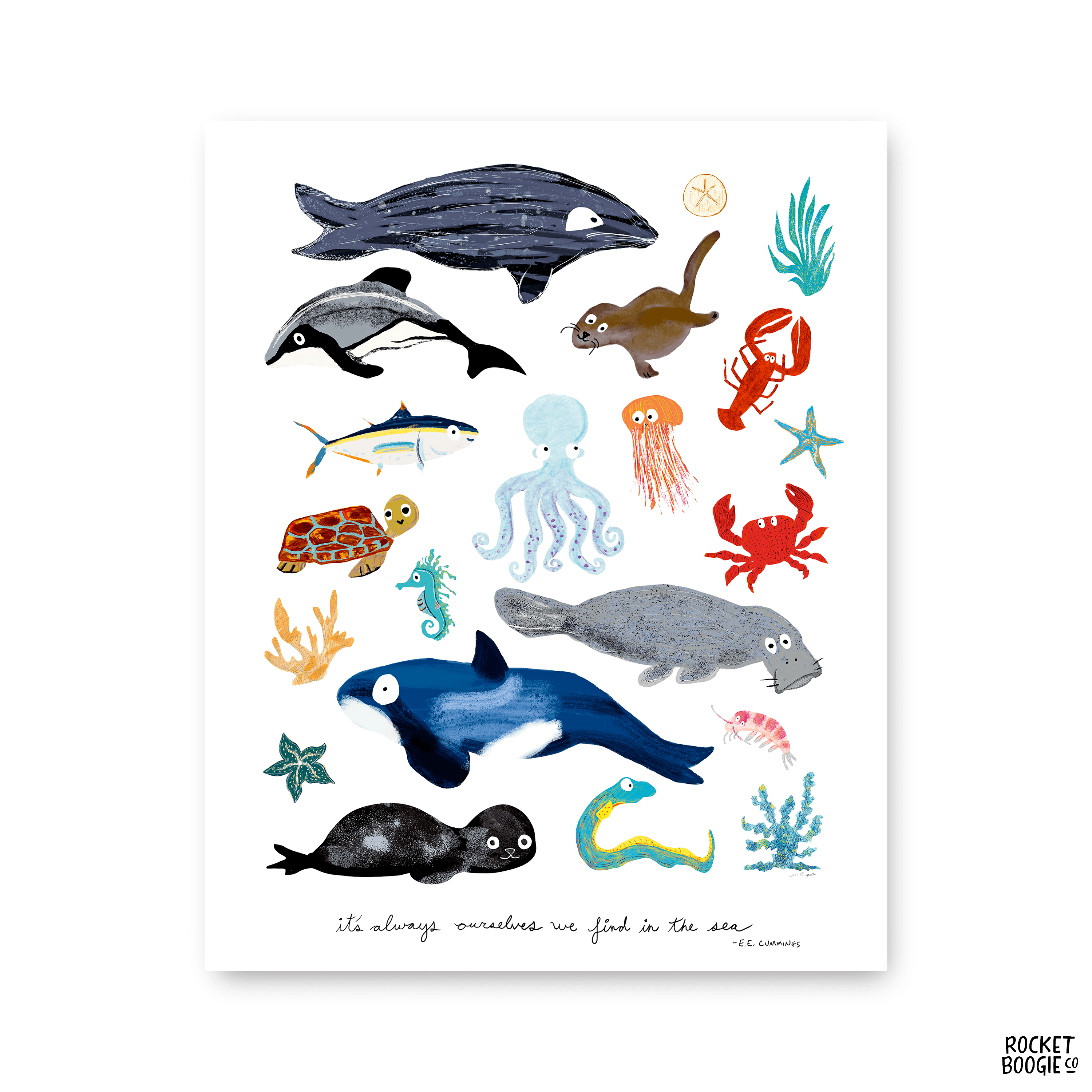 Sea Change: Ocean Animals Print