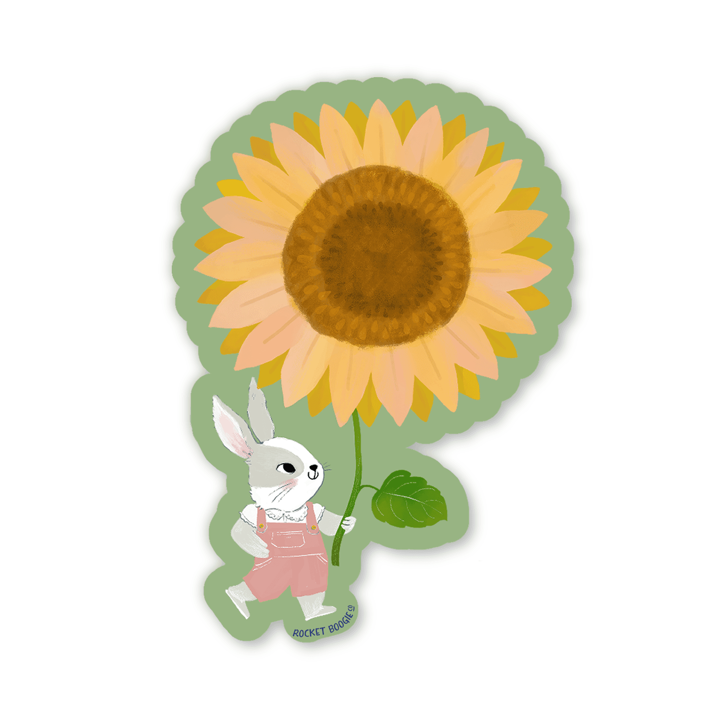 Bunny with Sunflower Sticker
