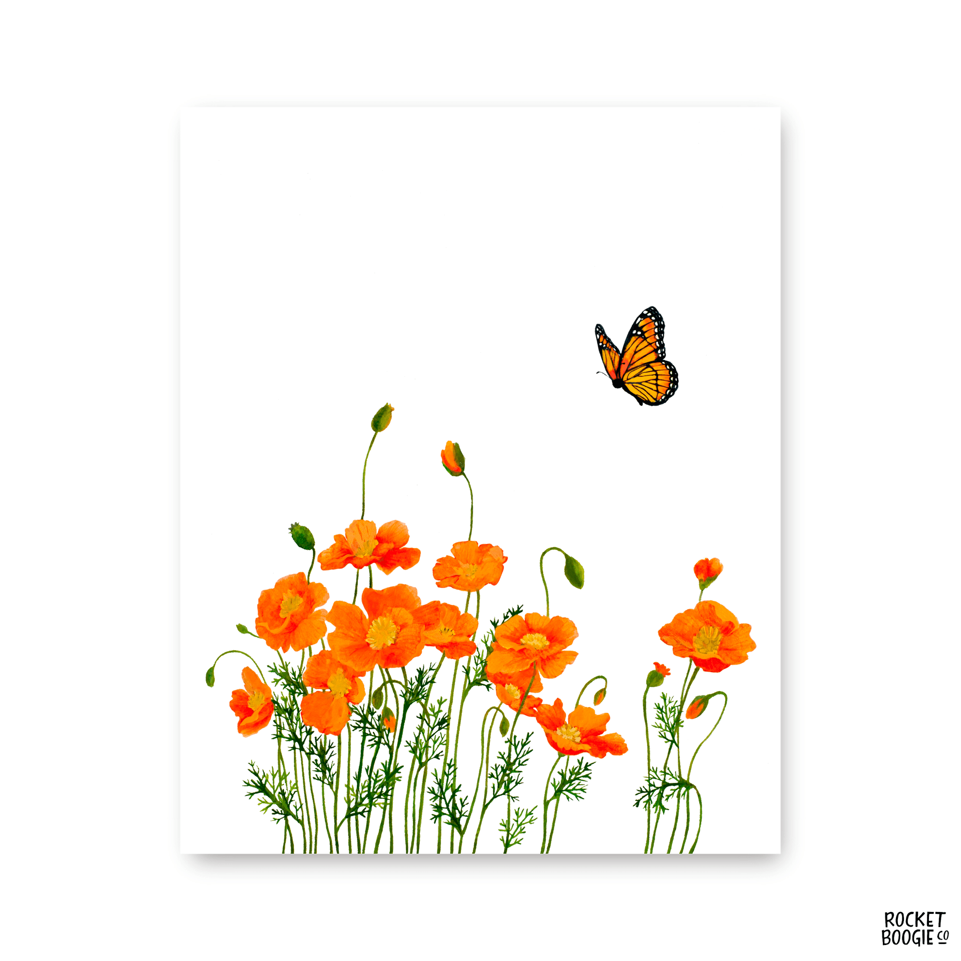 Poppy + Butterfly Print