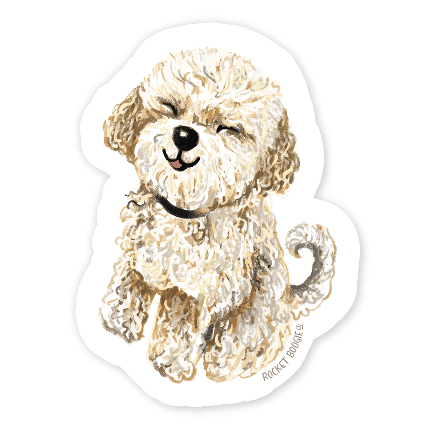 Happy Poodle Sticker