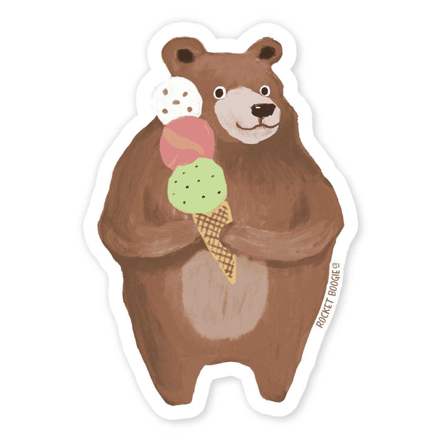 Ice Cream Bear Sticker