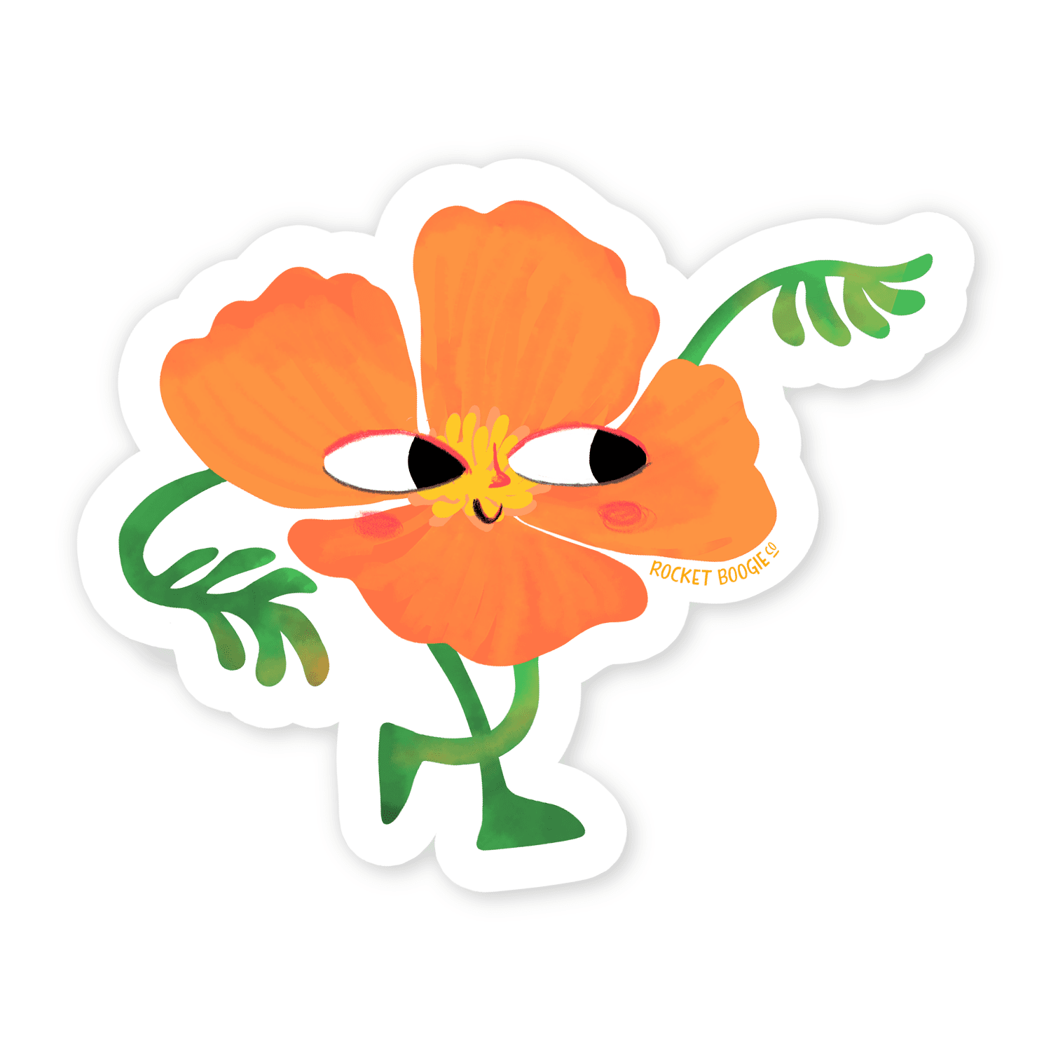 Dancing Poppy Sticker