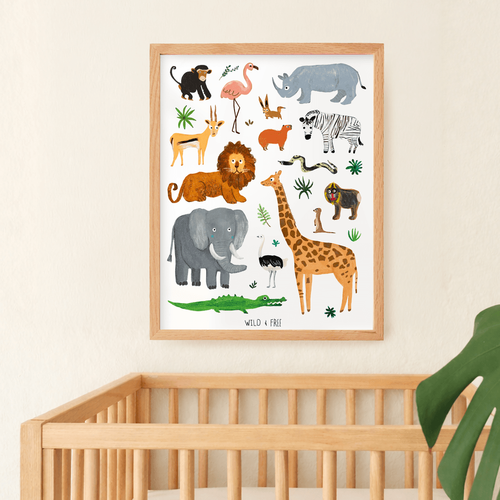 Jungle + Safari Animals Print