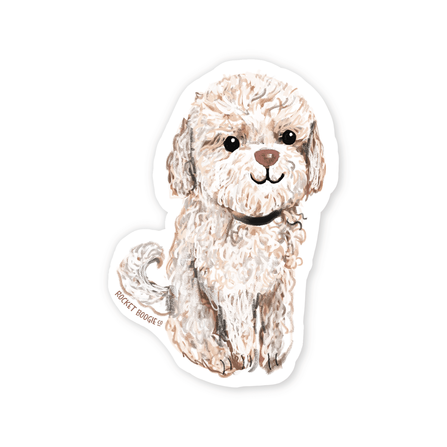 Smiling Poodle Sticker
